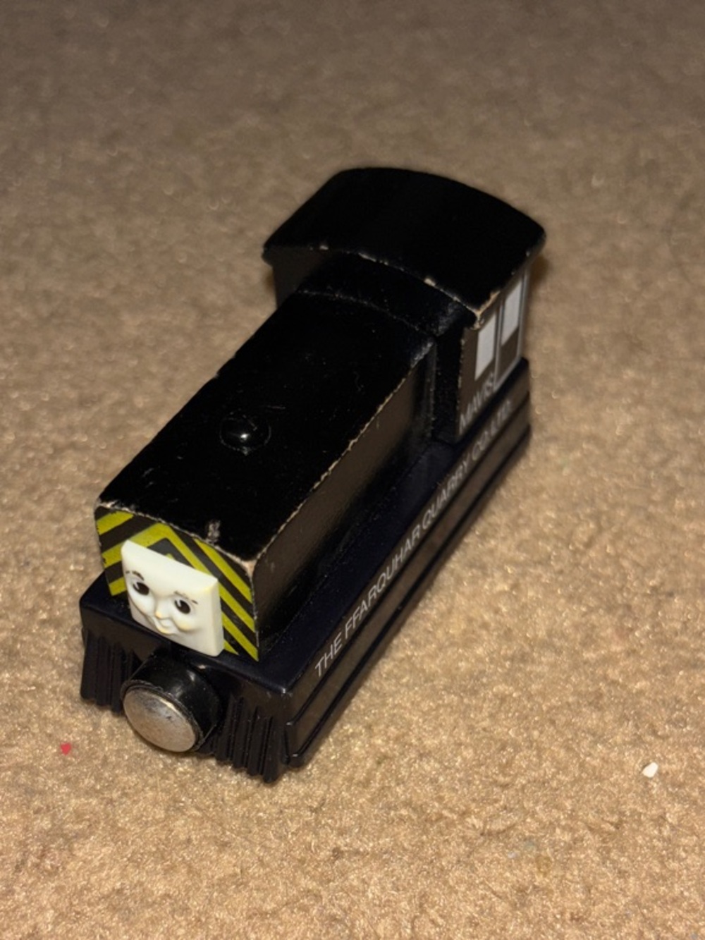 Thomas & Friends Mavis Black Engine with Yellow Hazard Stripes vintage